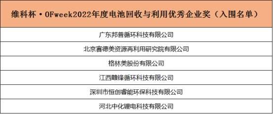 重磅！维科杯2022锂电行业年度评选入围名单揭晓！