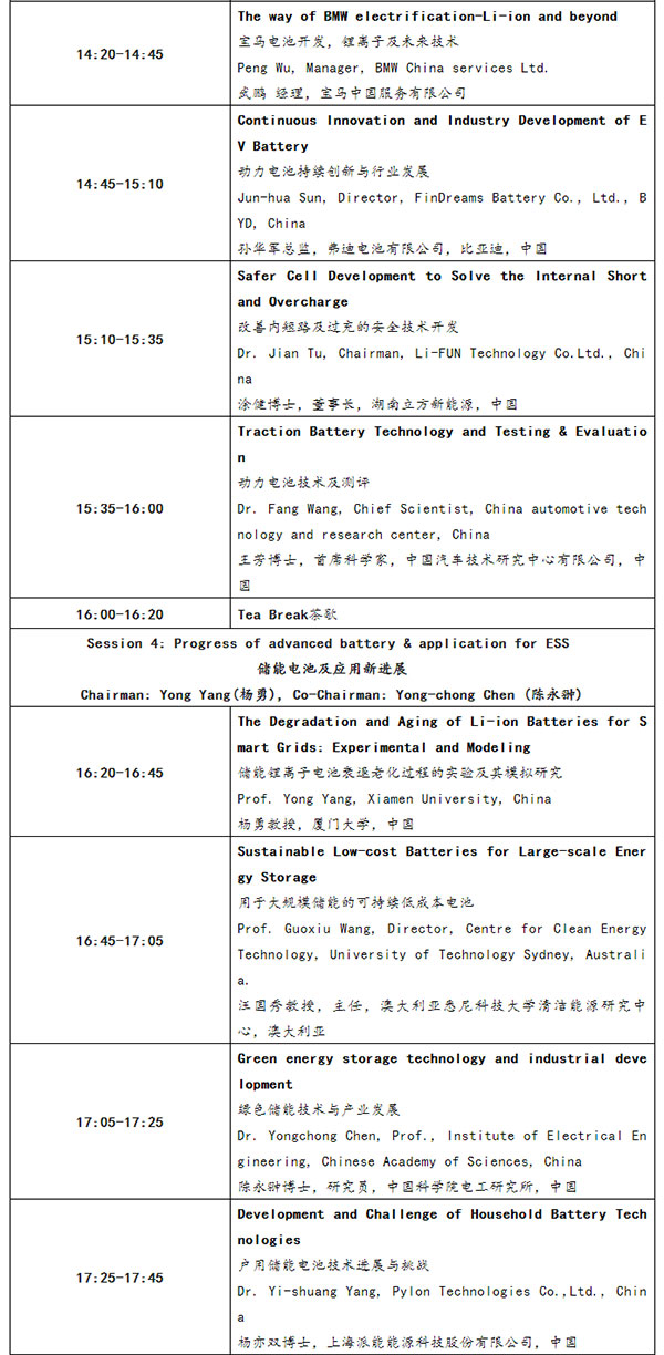 CIBF2023国际先进电池前沿技术研讨会详细议程