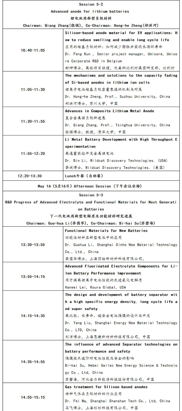 CIBF2023国际先进电池前沿技术研讨会详细议程